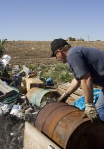 Identify elements buried in landfills