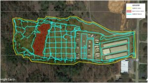 A typical data track for a landfill survey.